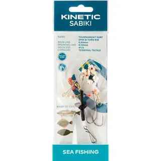 Kinetic Sabiki Tournament Surf Spin&Turn #1/0 Pearl Plattfisch Scholle Flunder Vorfach Rig System