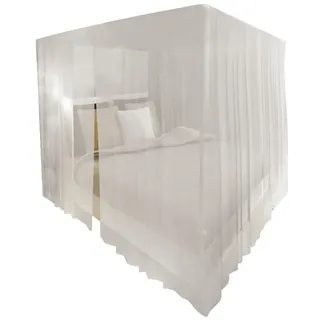 vidaXL Moskitonetz Bett quadratisches Set 3 Öffnungen farblos/weiß