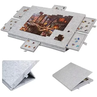 ByteRunning Puzzlebrett,Puzzletisch mit Schubladen,Neigbare Puzzle-Platte aus Filz,Puzzle-Aufbewahrungsbrett,rutschfeste Oberfläche,Einfach Verstaubau,für Hobbyisten und kreative Aktivitäten