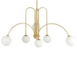 Beliani Kronleuchter, Gold, Metall, 80x80x80 cm, Lampen - Leuchten, Innenbeleuchtung, Hängelampen, Kronleuchter