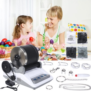 Rock Tumbler Kit, Professionelles Steinbecher Set Poliertrommel Steintrommel Steinschleifmaschine Rock Polisher for Children and Adults 7 Tage Zeitmessung Funktion 4 Arten Polierpulver