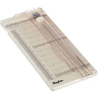 Rayher 50046000 Papierschneidemaschine / Papierfalzmaschine, Schnittlänge 30,5 cm, Papierschneidegerät mit Aufhängevorrichtung, schneidet oder falzt bis zu 5 Blatt Papier (80 g/m2)