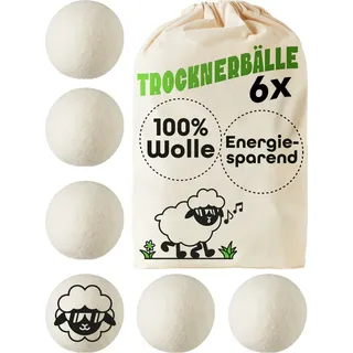 Praknu Trocknerbälle für Wäschetrockner 6er Set - Flauschige Wäsche | Gr.: onesize