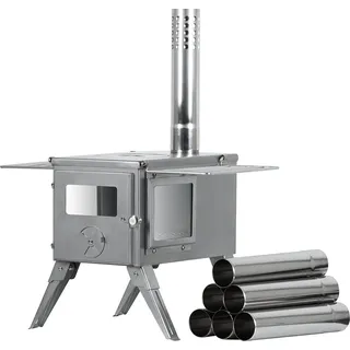 CampFeuer Edelstahl Zeltofen 51,5 x 42 x 216 cm | Zeltheizung Camping Ofen
