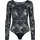 Long Sleeve Lace Suit Körper Black XS