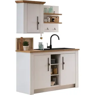 kochstation Pantryküche »KS-Westminster«, Breite 130 cm, ohne E-Geräte, weiß