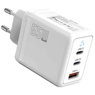 65W USB C Ladegerät, 3Port Schnellladegerät mit GaN Tech Schnellladegerät Charger Adapter kompatibel mit MacBook/Pro/Air, Phone, i-Pad, Galaxy, Huawei Netzteil für Tablet Laptops