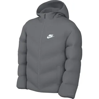 Nike Sportswear All Day Play Mit Weiter Passform Für Ältere Therma-FIT-Puffer-Jacke, Smoke Grey/Weiß, 12-13 Jahre EU