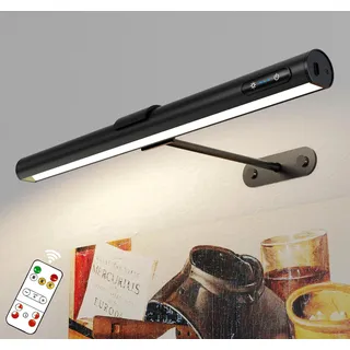 GOVSSING Bilderleuchte Kabellos mit Fernbedienung, 40CM Bildbeleuchtung Kabellos mit 3 Beleuchtungsmodi, 4000mAh Wiederaufladbare Bilderrahmen Beleuchtung mit Timer, Kabellose Bilderlampe für Malen