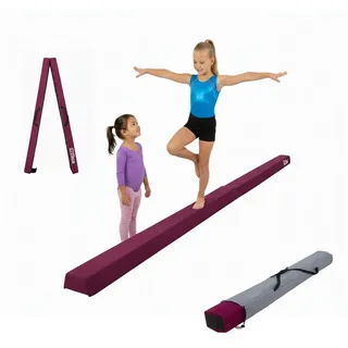 TRUTZHOLM Balanceboard Schwebebalken 240 cmTurnbalken inkl. Tragetasche Balancierbalken Lila, klappbar, tragbar, bodennah, kombinierbar lila