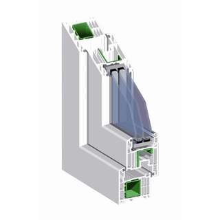 Fenster Kunststoff 70mm 3 Fach B750xH750 mm, rechts, 1flg.