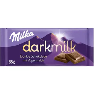 Milka Dark Milk – Dunkle Alpenmilch-Schokolade mit intensivem Kakao-Geschmack – 1 x 85g (Packung mit 9)
