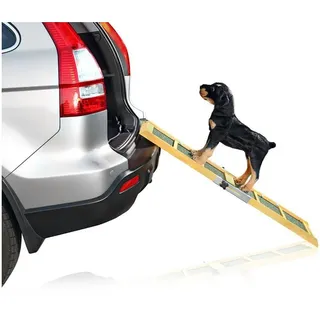 Feel2Home Hunderampe Hunderampe Hunde Rampe Auto Teleskop Einstiegshilfe Autorampe (Stück, 1-St., Rampe), Vorimprägniertes Fichtenholz und Asphaltmatte grün
