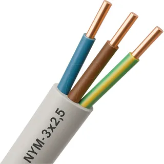 KABELTRONIK NYM-J 3x2,5 RG50 Mantelleitung NYM-J 3G 2.5mm2 Grau 50m