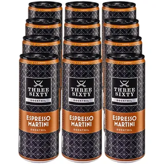 Three Sixty Vodka Espresso Martini 10,0 % vol 0,25 Liter, 12er Pack