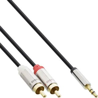 InLine Slim Audio Kabel 3,5mm Stecker an 2x Cinch Stecker 10,0m (99240)