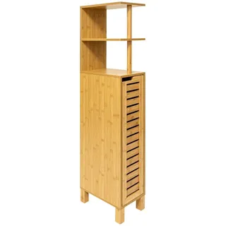 5five simply smart Simply Smart Schmaler Badezimmerschrank 30 x 19 x 120 cm Braun Bambus