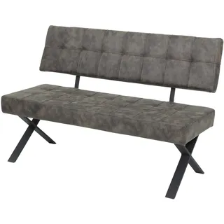 Sitzbank mit Rückenlehne 140 cm Lederlook braun Bank - DONNA