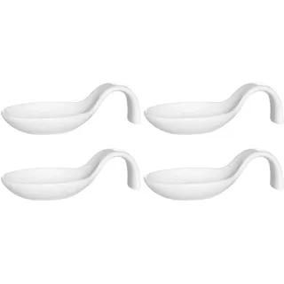 Mäser 334810 Gourmetlöffel, Häppchenlöffel, Tapas spülmaschinenfest 10,5x5x3 cm, weiß 4er Pack)