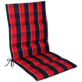Kettler Gartenmöbelauflage Mittellehner Karomotiv Rot-Blau 110x48x3cm