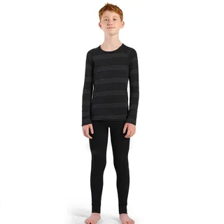 Odlo Active Warm Eco Set Kinder Schwarz/Grau Melange 152