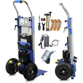 1250W Elektrische Sackkarre, Elektrischer Treppensteiger mit 900 lbs/408 kg Tragkraft, Treppen & Abstiege BewäLtigen, Schwere Treppensteiger mit Sicherheitsseil & Luftpumpe für Möbeltransportieren