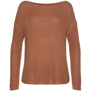 LASCANA Rundhalspullover rostorange 44/46