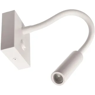 Deko-Light LED Wandleuchte Brahe I eckige Wandplatte mit Flexarm-Spot und Schalter, 3.3W 175lm weiß