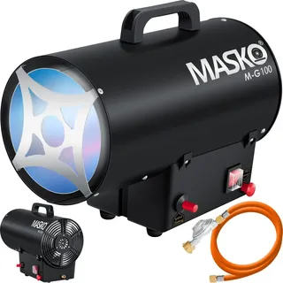 Masko MASKO® Gasheizgebläse Gasheizer Heizkanone Gasheizstrahler Bauheizer Gas Heizgerät heizstrahler Heißluftgenerator inkl. Gasschlauch & Druckminderer Heizgebläse für handelsübliche Gasflaschen