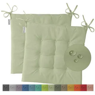 heimtexland Sitzkissen Outdoor Stuhlkissen Garten Stuhlpolster wetterfest, schmutz- und wasserabweisend I UV-beständig I 40 x 40 x 3 cm grün
