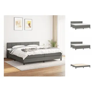 vidaXL Boxspringbett mit Matratze Dunkelgrau 160x200 cm Stoff