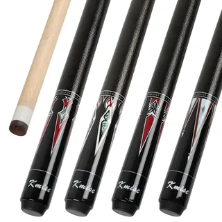 Kmise Queue-Set, 18–21 oz Professionelles Billardqueue aus kanadischem Ahorn, Neuer verbesserter Griff, 4 Farben optional, Queue Wird mit Kreide und Handschuhen geliefert (Schwarz)