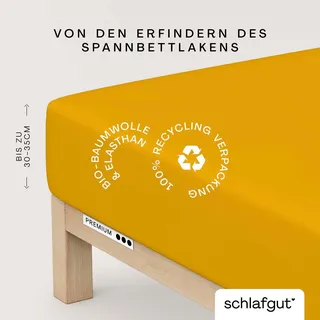 schlafgut Premium Baumwolle 140 x 200 - 160 x 220 cm yellow deep
