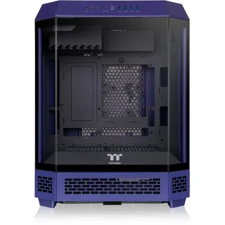 Thermaltake The Tower 600 ATX Mid-Tower PC Gehäuse, Hidden-Connector Support, vertikales Show-Design, 3X Tempered Glass, 2X 140mm PWM Lüfter, Radiator 420/360mm, USB-C, Future Dusk