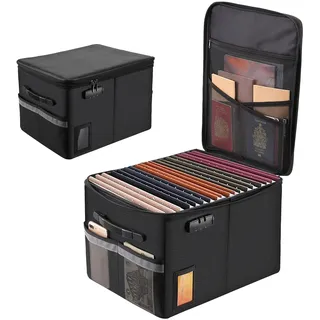 Feuerfeste Dokumentenbox, Akten-Organizer, feuerfeste Aktenschrank-Box, feuerfeste Aufbewahrung, Aktenschrank-Box mit Schloss, tragbare Büro-Safe Box zum Aufhängen von Briefen/Rechtsordner...