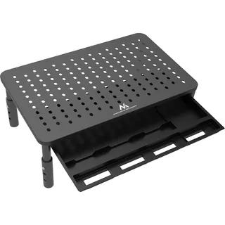 Maclean Brackets Maclean MC-946 Ergonomischer Monitor-/Laptop-Ständer mit Schublade, 13-32 Zoll Bildschirmgröße, Höhenverstellbar, Tragkraft bis zu 20 kg,