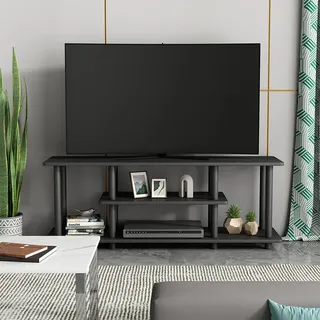 Vicco Lowboard Cesaro Schwarz, 110 x 41.5 cm mit offenen Regalen