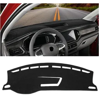 Armaturenbrett-Matte Für VW Für T-Kreuz Für TCross 2018-2023 Auto Dashboard Abdeckung Matte Sonnenschutz Pad Instrument Panel Teppiche Anti-Uv Zubehör Armaturenbrett Abdeckung(LHD Black Side)