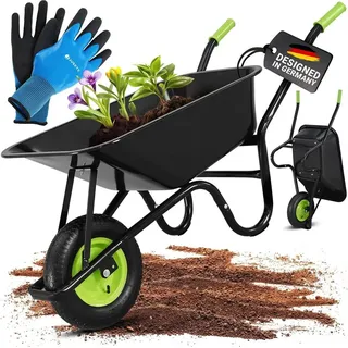 Juskys Schubkarre Garden 100 L Schwarz