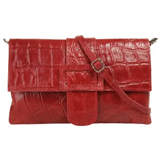 Cluty Abendtasche Leder Rot
