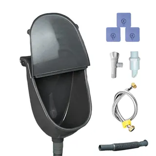 Urinal Urinalbecken, Aktualisierte Version Kunststoff Pissoir mit Schlauch, Einfach und Wasserlos Wandurinal Wandpissoir für Garten Camping Keller Baustelle WC