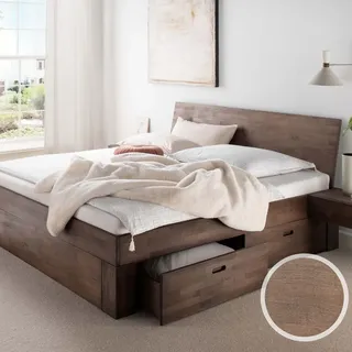 Massivholz »Los Angeles XI« Mokka Massivholzbett 120x200 cm / 29 cm / ohne Bettschublade