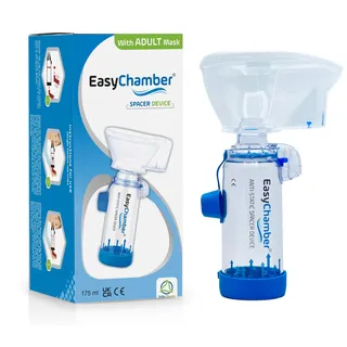 EasyChamber - Inhalationsgerät für Erwachsene,Platz Kammer Plus Inhalator Spacer Gerät,Inhalationshilfe mit Erwachsene Maske