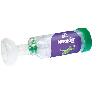 AEROKAT Feline Aerosol-Kammer-Inhalator-Spacer für Katzen und Kätzchen mit exklusiver Flow-VU-Anzeige