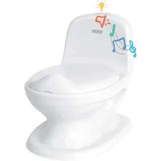 Nuby Dr. Talbot's - My Real Potty - Kinder Töpfchen mit Spülgeräusch - Toilettentrainer für Kinder - mit echtem Sound und Batterien sind im Lieferumfang enthalten - Toilette Weiß - 18+ Monate