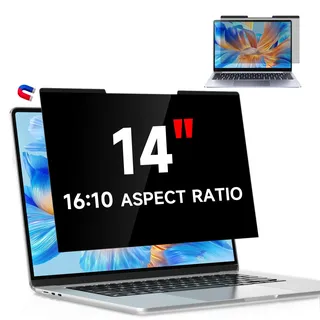 Magnetischer Laptop Blickschutzfolie 14 Zoll 16:10 Seitenverhältnis | Abnehmbarer Anti Spy Blaulicht Blickschutzfolie, 14" blendfreier Sichtschutzfolie Displayschutz für Lenovo HP Dell Acer Asus