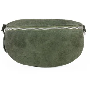 lePelou Bauchtasche aus Veloursleder, Wildleder Bauchtasche, Festival Tasche, Cross Body Tasche, Gürteltasche, Geschenk (Khaki, S)