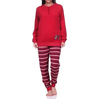 normann Frottee Pyjama gestreift Rot 48-50