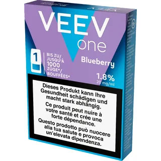 VEEV ONE Pod Blueberry – 18 mg nicotine – 1000 puffs - 1  single unit