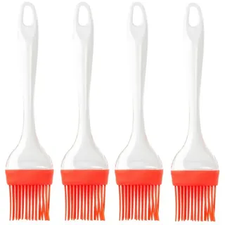 BBQ-Toro Marinadenpinsel 4er Set Silikon Backpinsel Grillpinsel, 21 cm, hitzebeständig rot